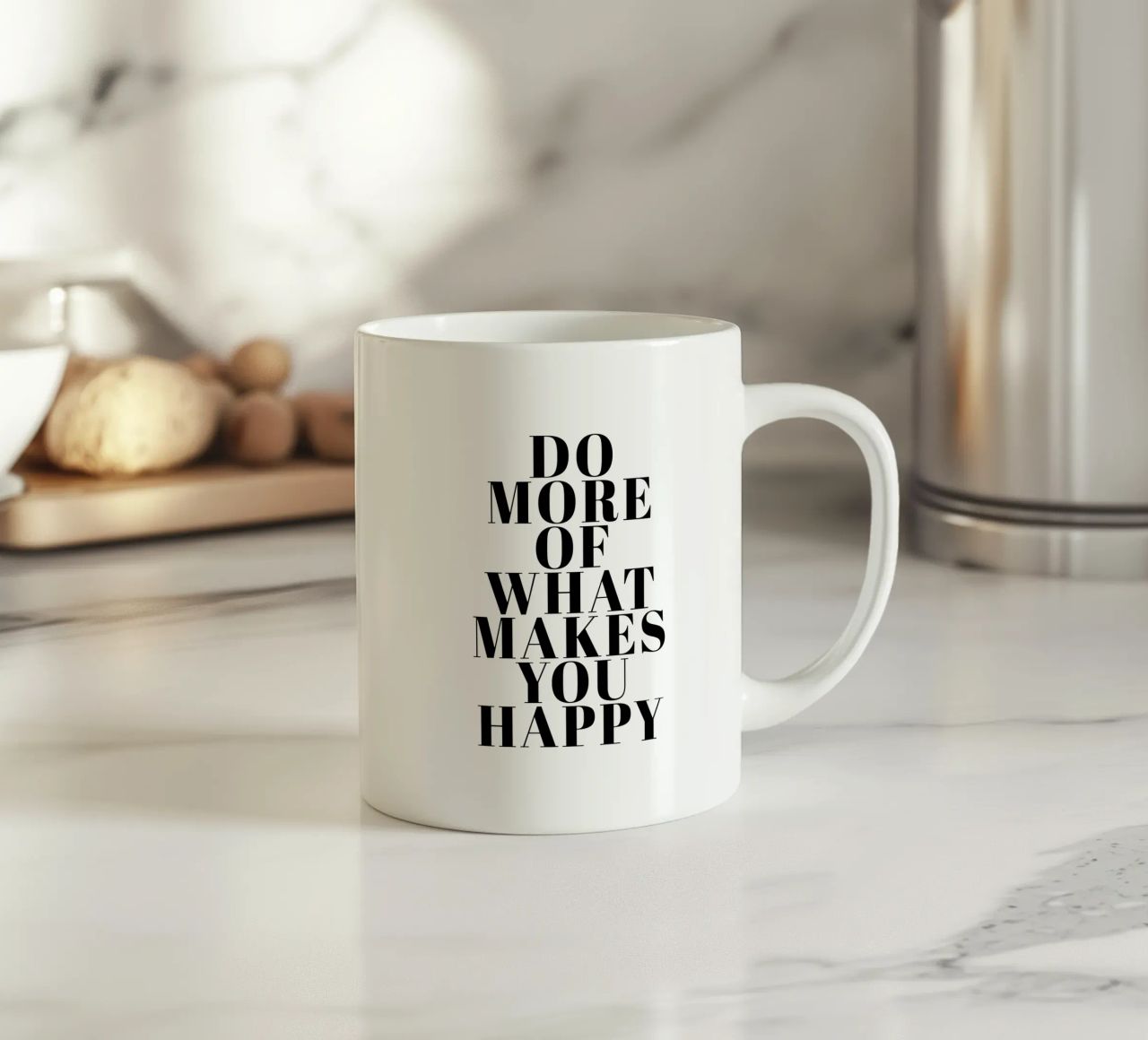 Do More of What Makes You Happy Keramik Tasse von Typo Designs