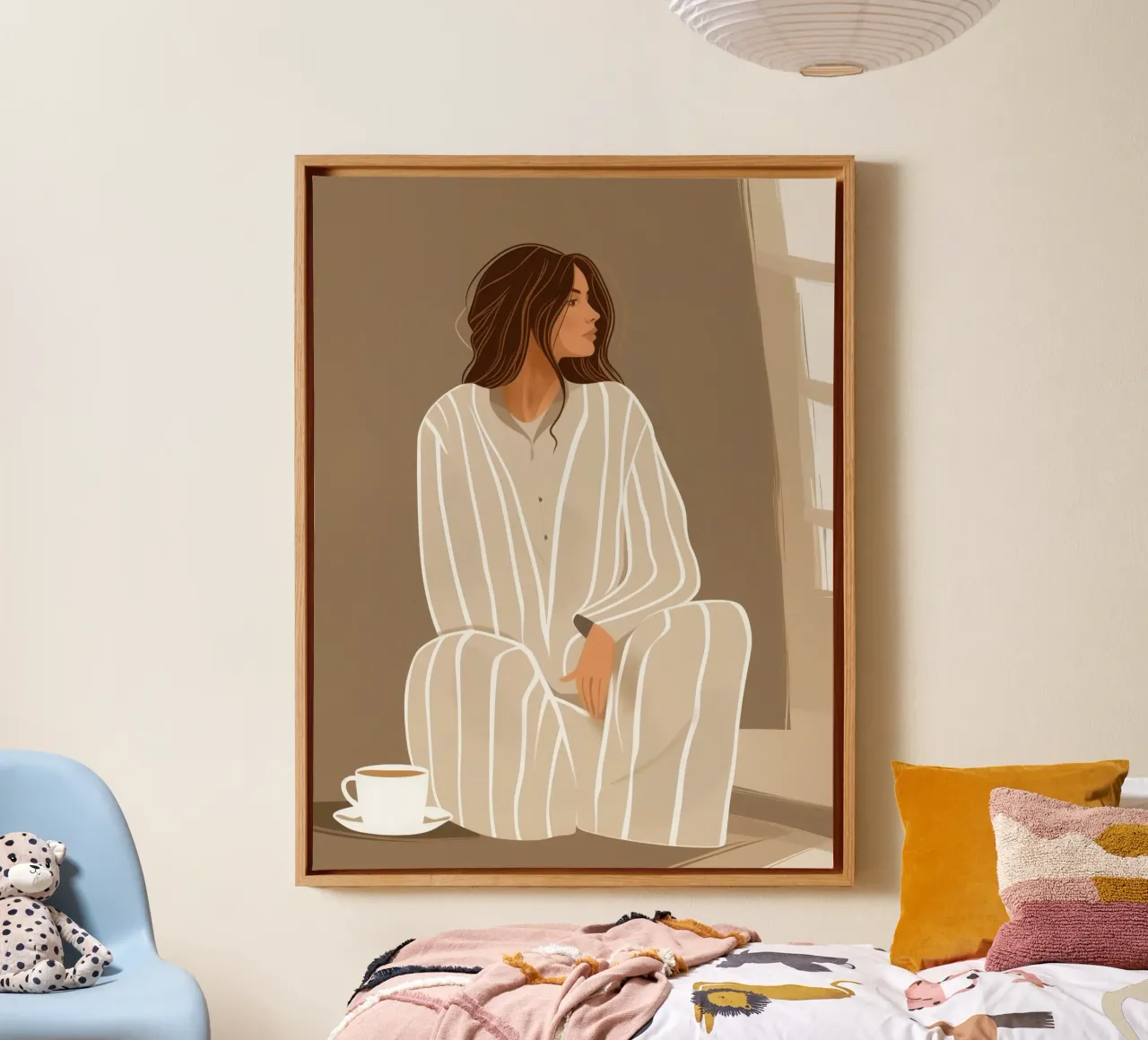 The first mocha mousse of the day canvas with Floater frame by Autofocus