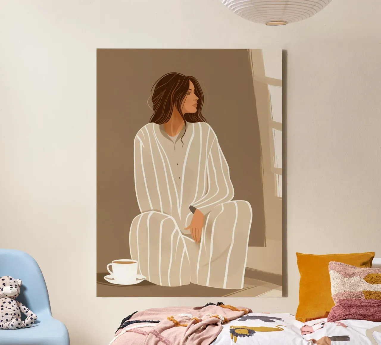 The first mocha mousse of the day canvas with Floater frame by Autofocus