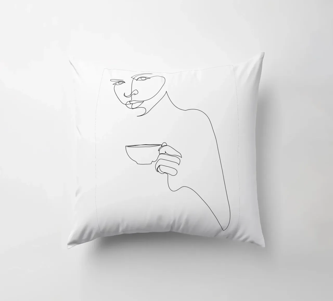 Ragazza del caffè cuscino da Addillum