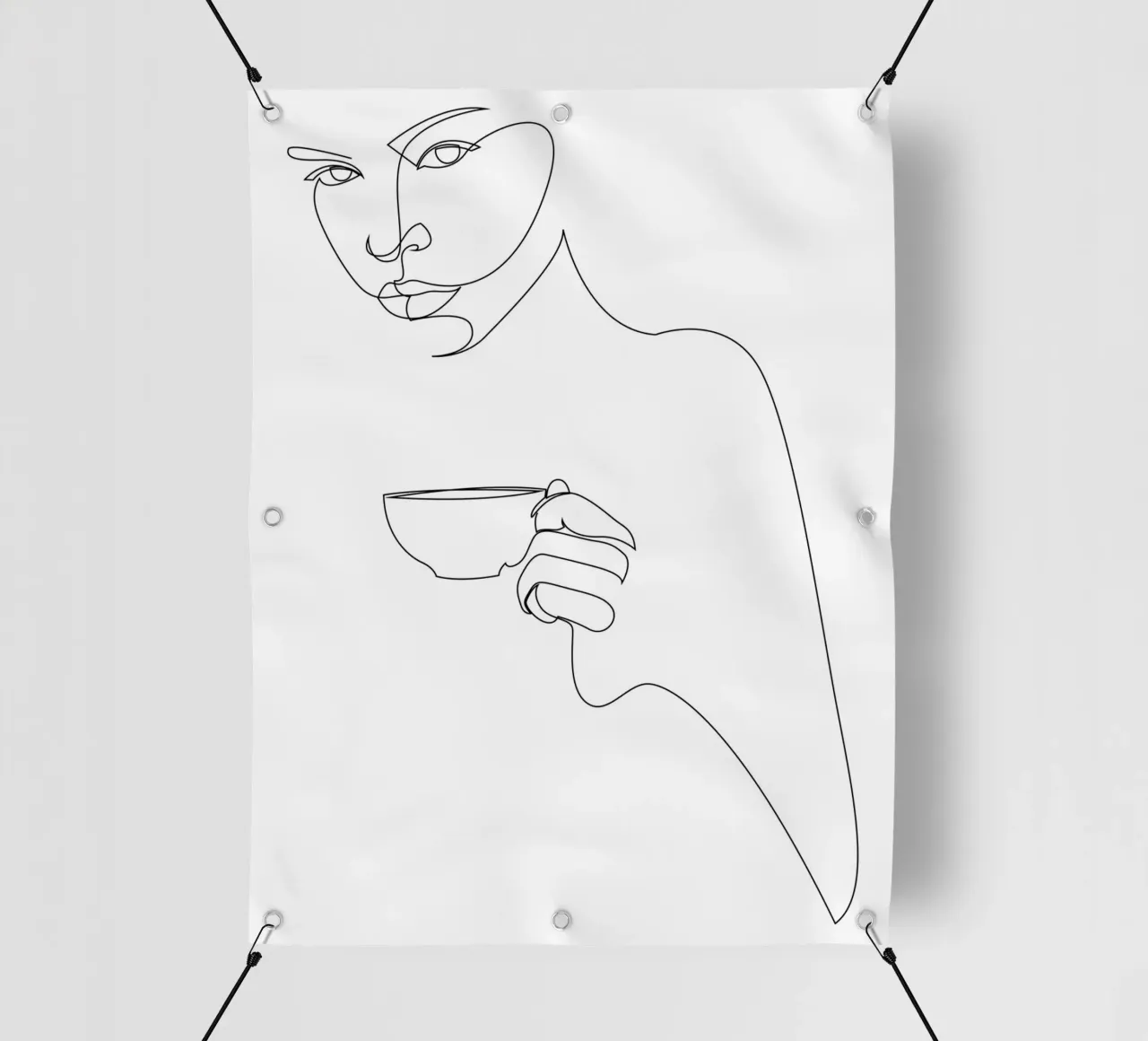 Ragazza del caffè telo in pvc da Addillum
