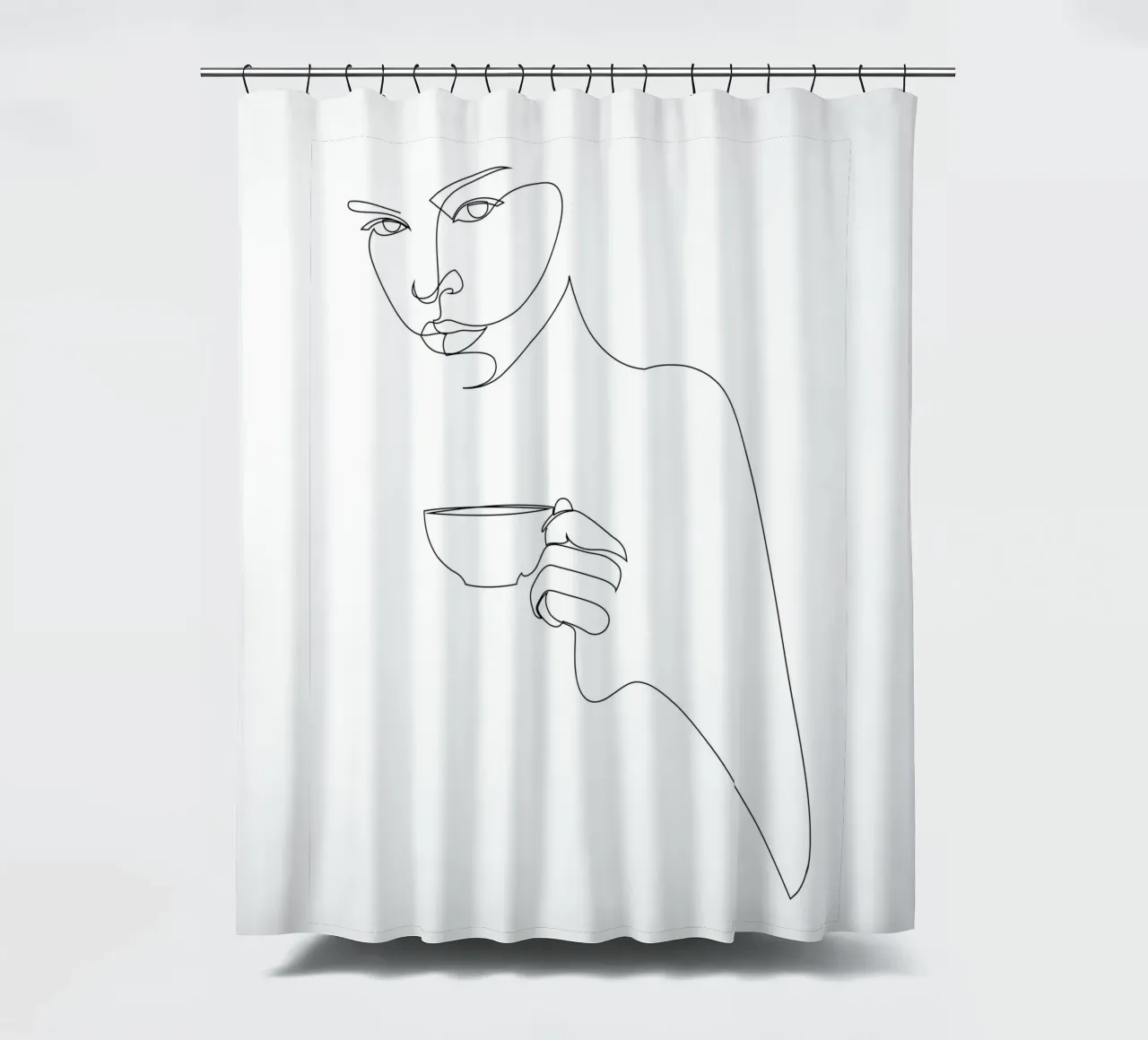 Ragazza del caffè tenda da doccia da Addillum