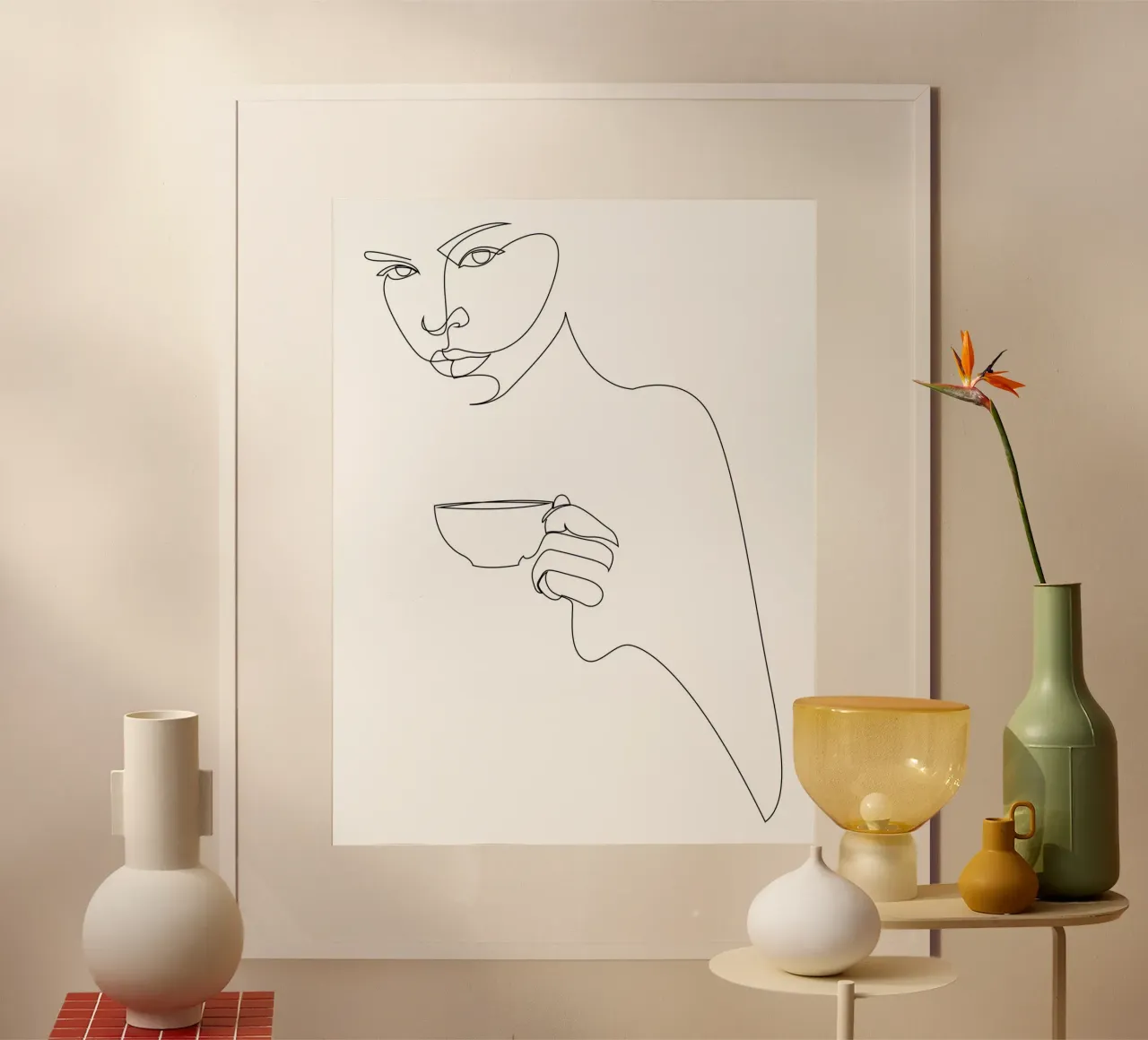 Ragazza del caffè poster da Addillum