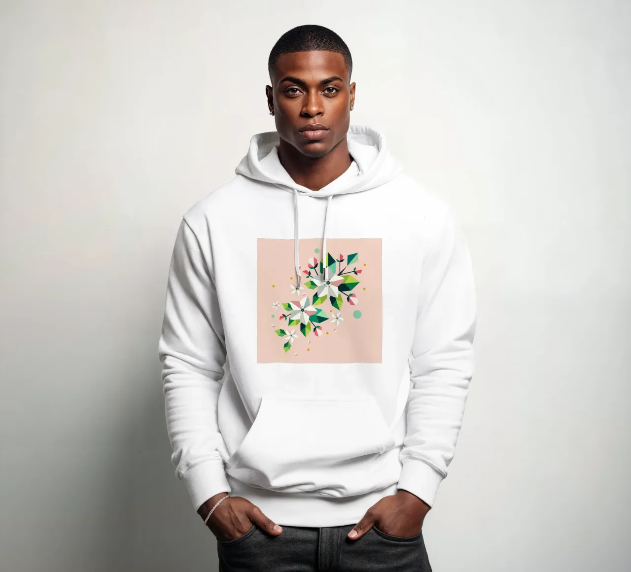 Ramo geometrico di fiori di melo - Eleganza primaverile felpa con cappuccio da namosh