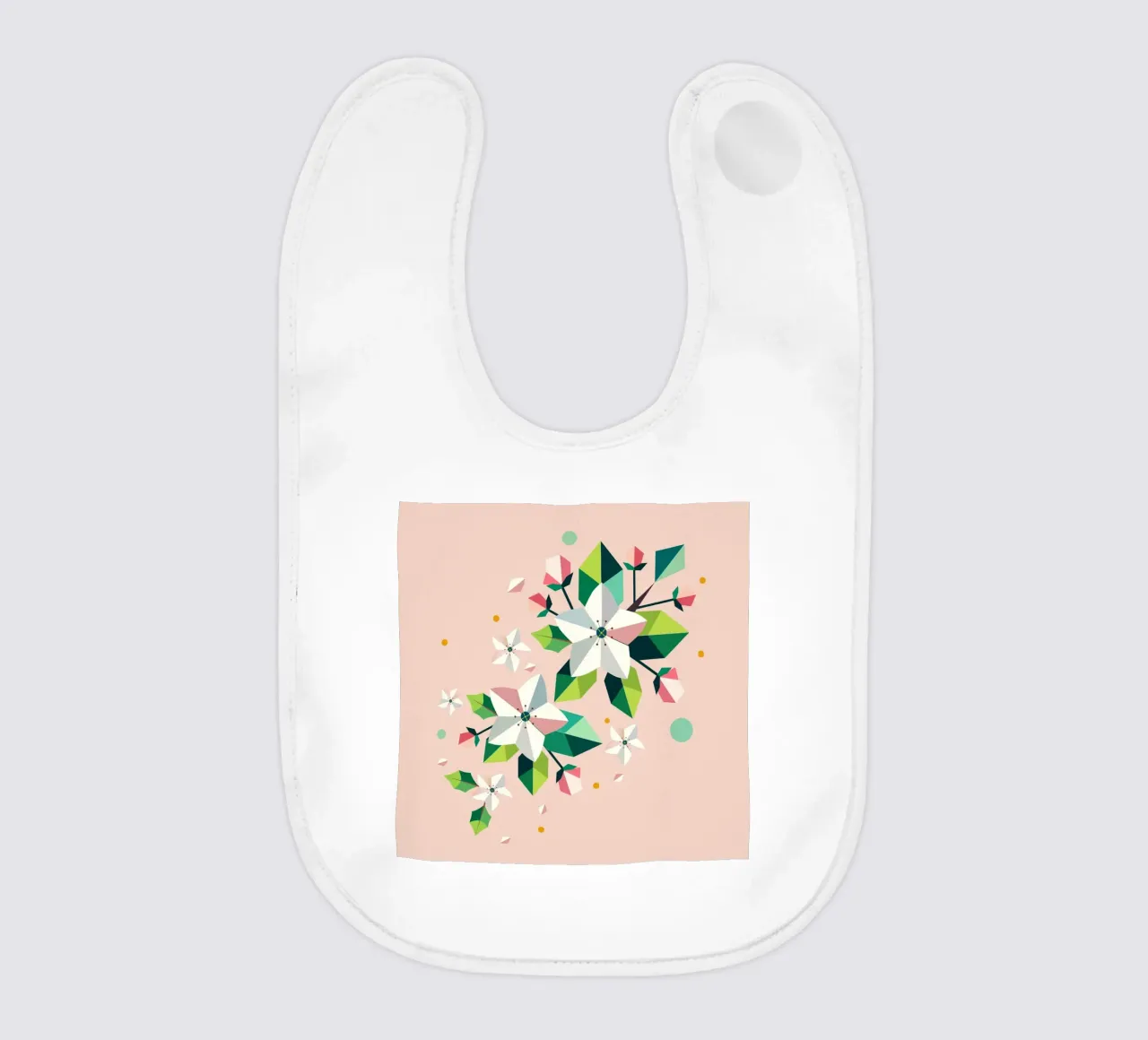 Ramo geometrico di fiori di melo - Eleganza primaverile bavaglino da namosh