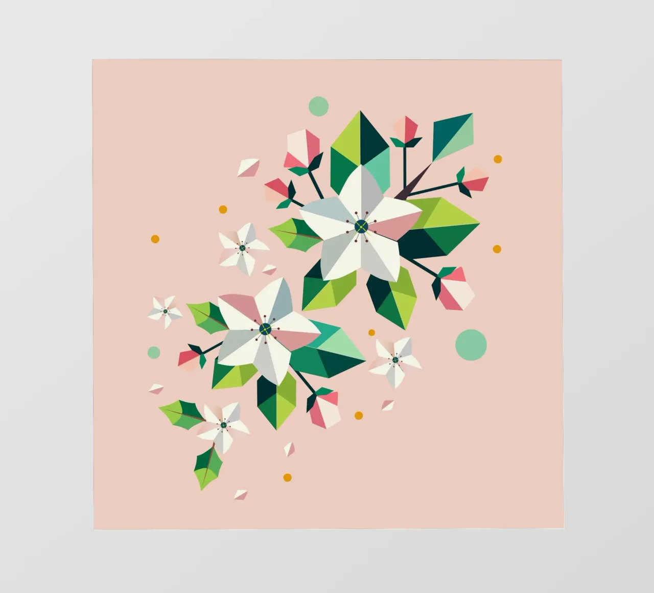 Ramo geometrico di fiori di melo - Eleganza primaverile pellicola backlit da namosh