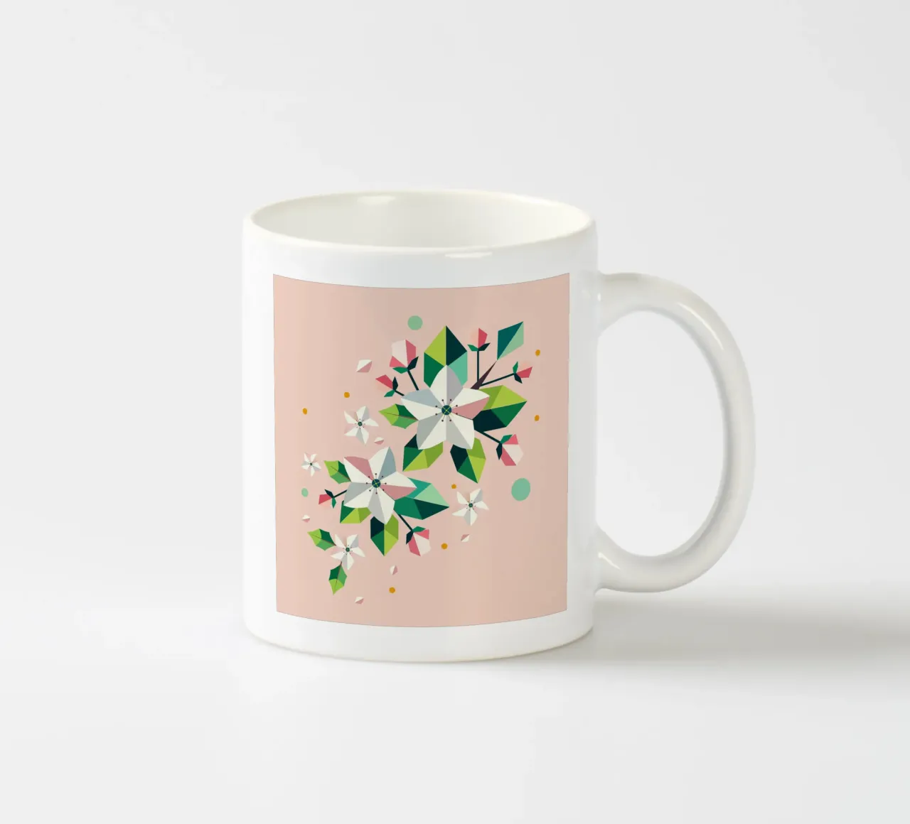 Ramo geometrico di fiori di melo - Eleganza primaverile tazza in ceramica da namosh