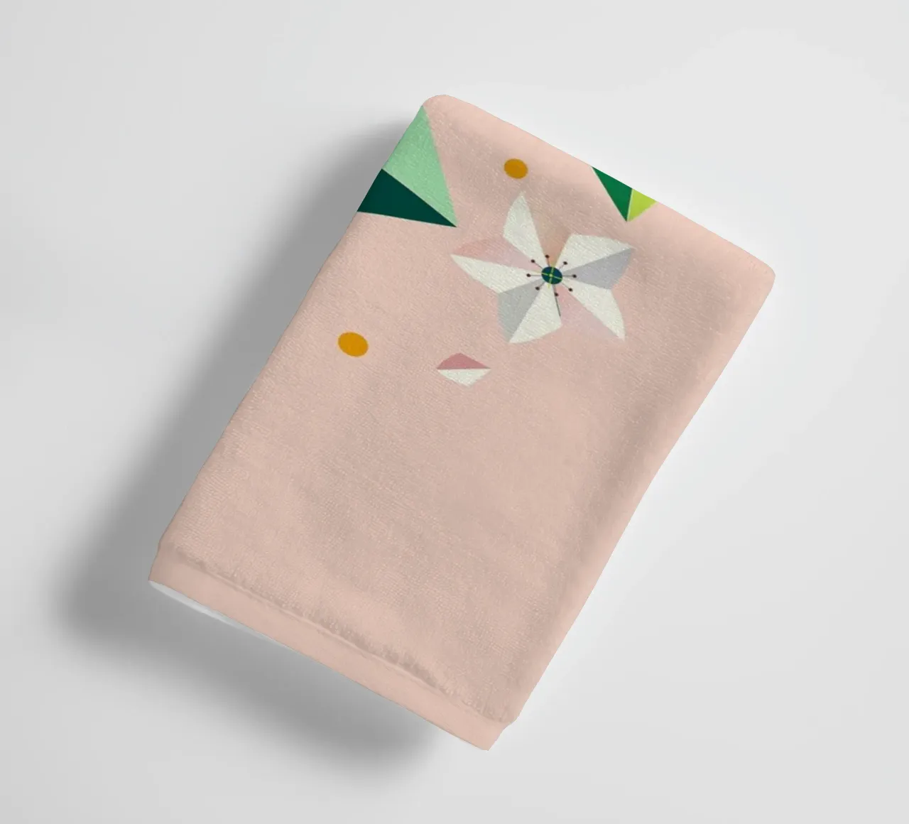 Geometrischer Apfelblütenzweig – Frühlingshafte Eleganz Handtuch von namosh