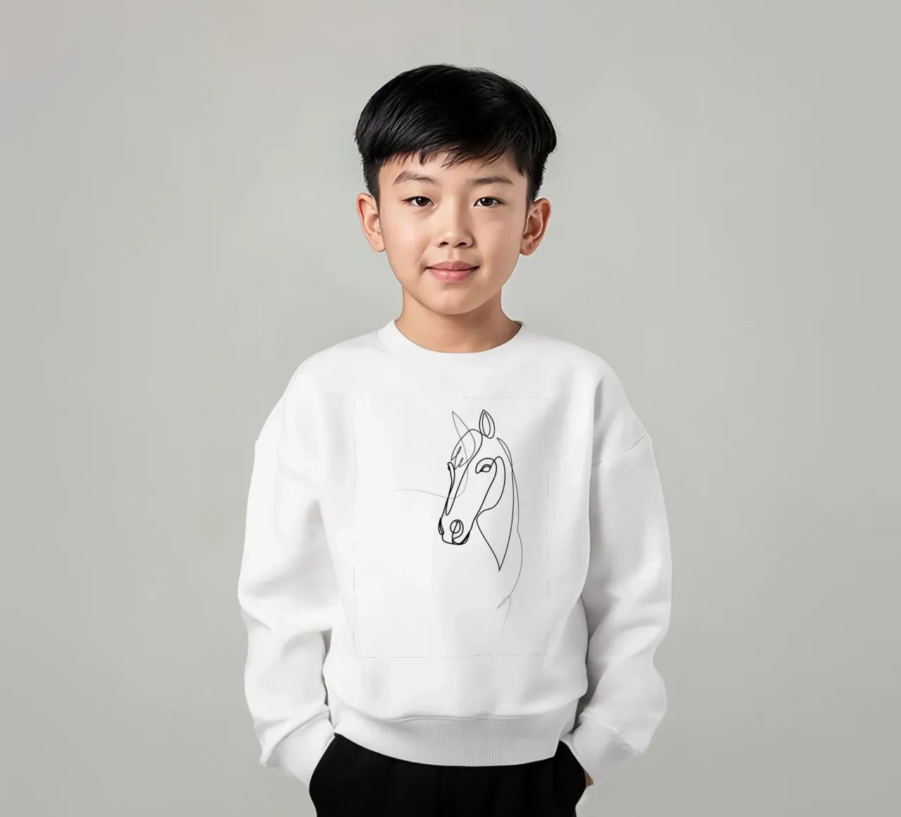 Fiducia - one line horse felpa bambino da Addillum