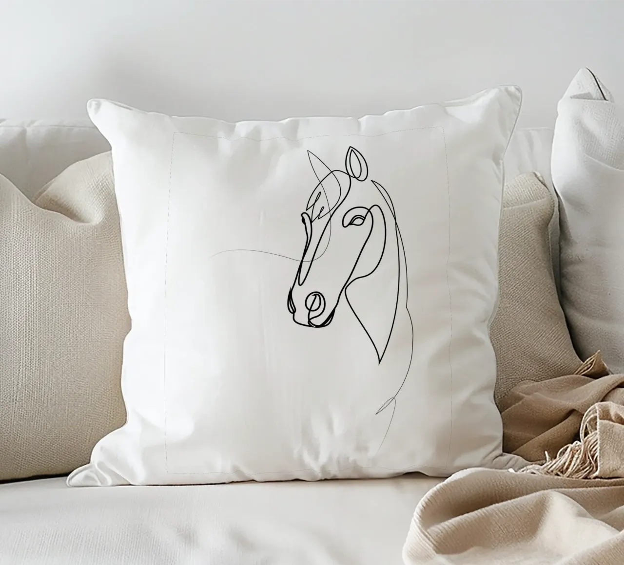 Fiducia - one line horse cuscino da Addillum
