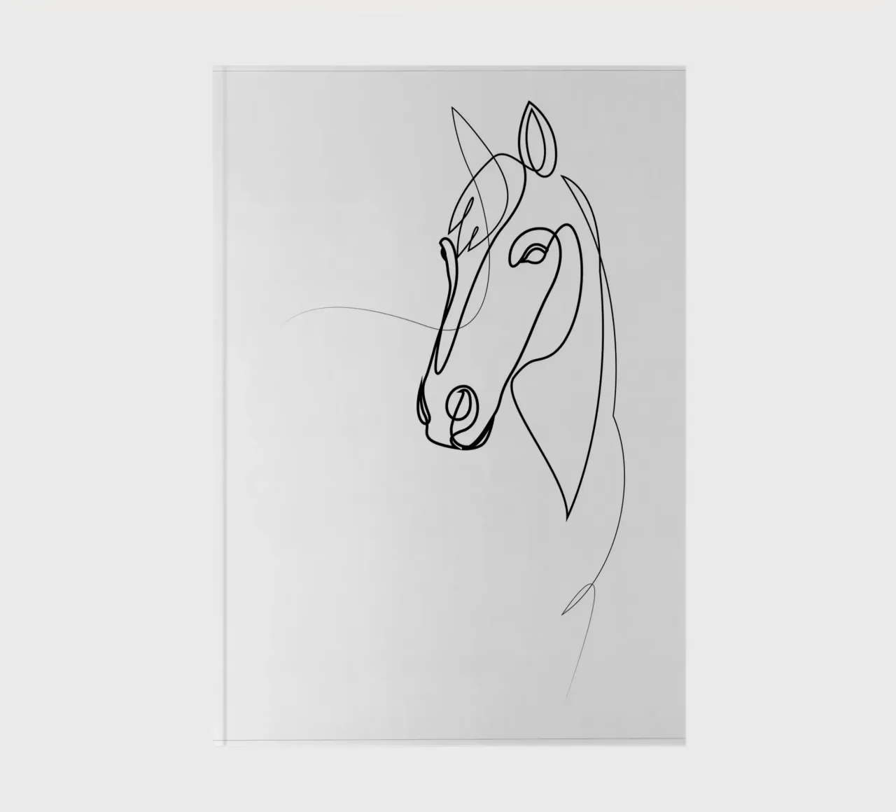 Confidence - one line horse notebook by Addillum