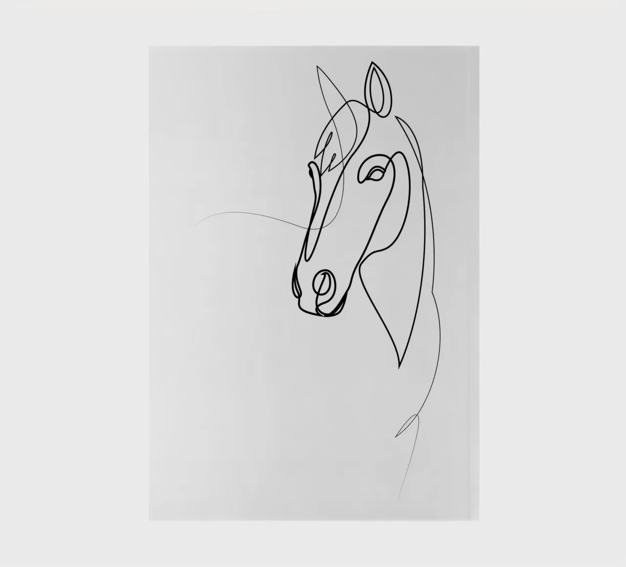 Confidence - one line horse notebook by Addillum