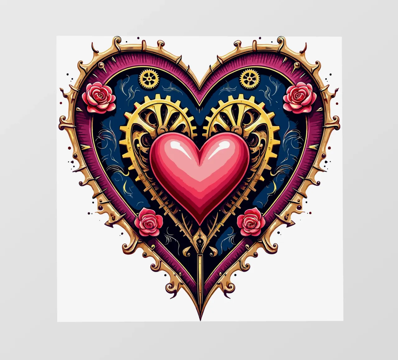 Cuore Steampunk: Ingranaggi d'amore pellicola backlit da artdesign1985