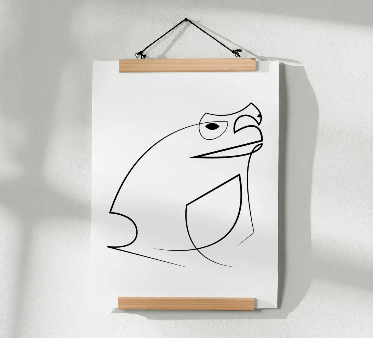 Croak - rospo di una linea carta hahnemühle da Addillum
