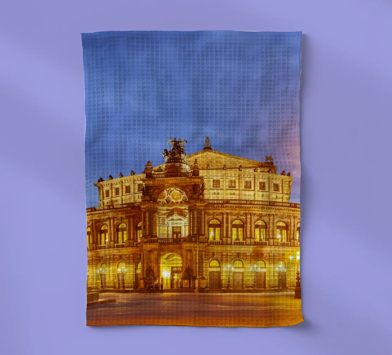 Semperoper bei Nacht, canovaccio da cucina da Reisefotografie - Bilder aus aller Welt