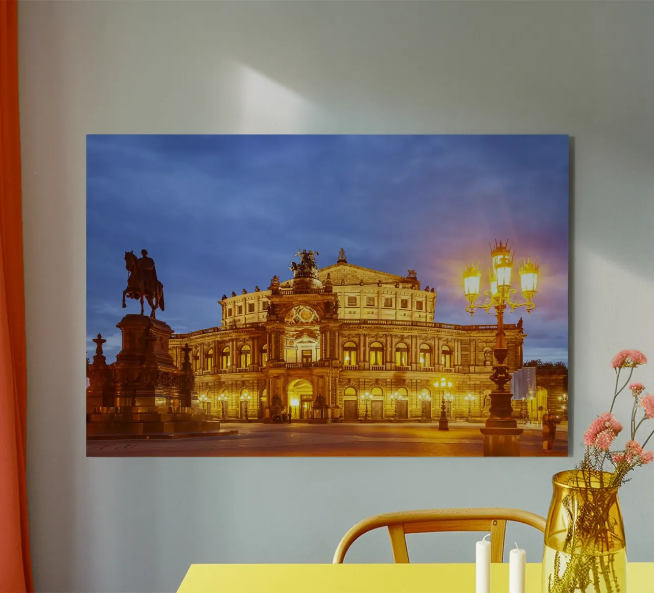 Semperoper bei Nacht, alluminio dibond da Reisefotografie - Bilder aus aller Welt