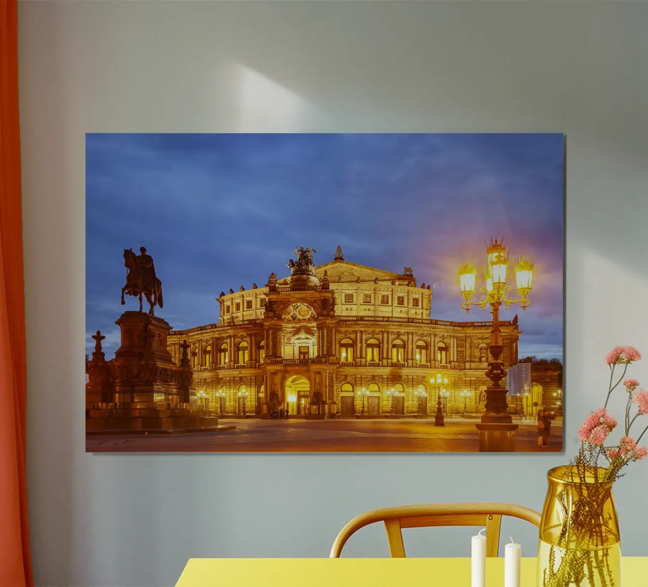 Semperoper bei Nacht, carta hahnemühle da Reisefotografie - Bilder aus aller Welt