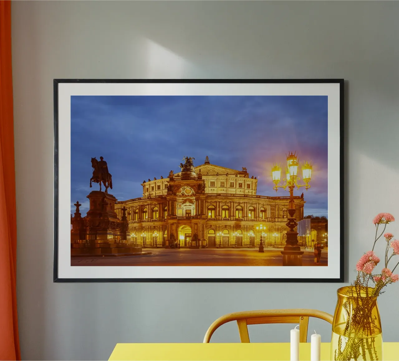 Semperoper bei Nacht, carta hahnemühle da Reisefotografie - Bilder aus aller Welt