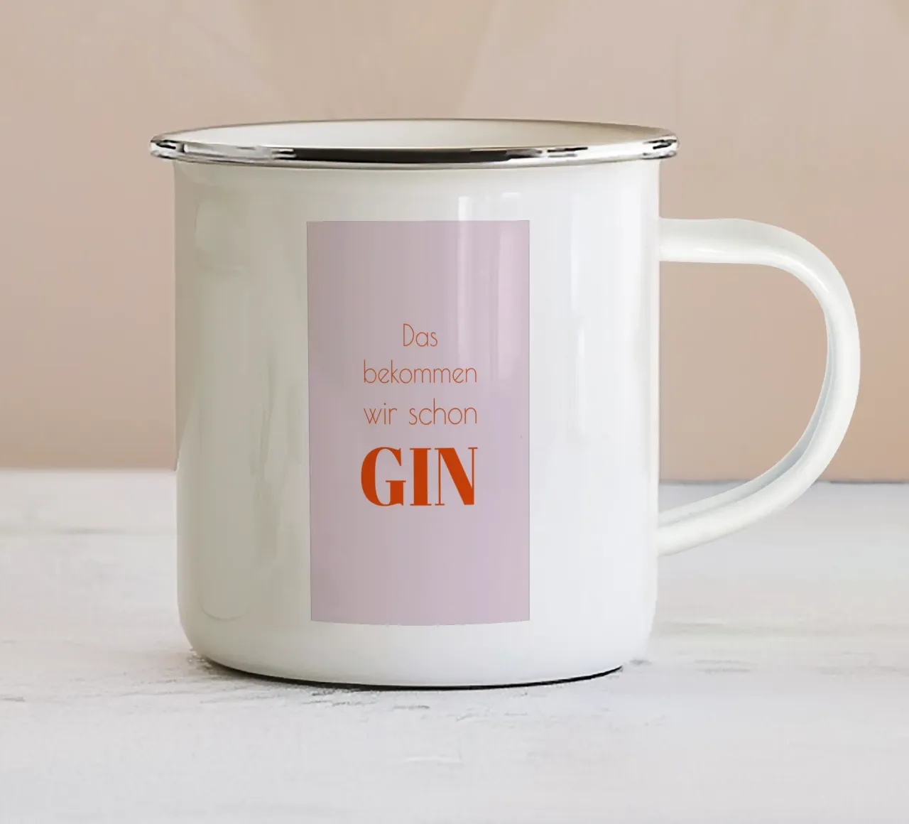 Das bekommen wir schon Gin tazza in smalto da Typo Designs