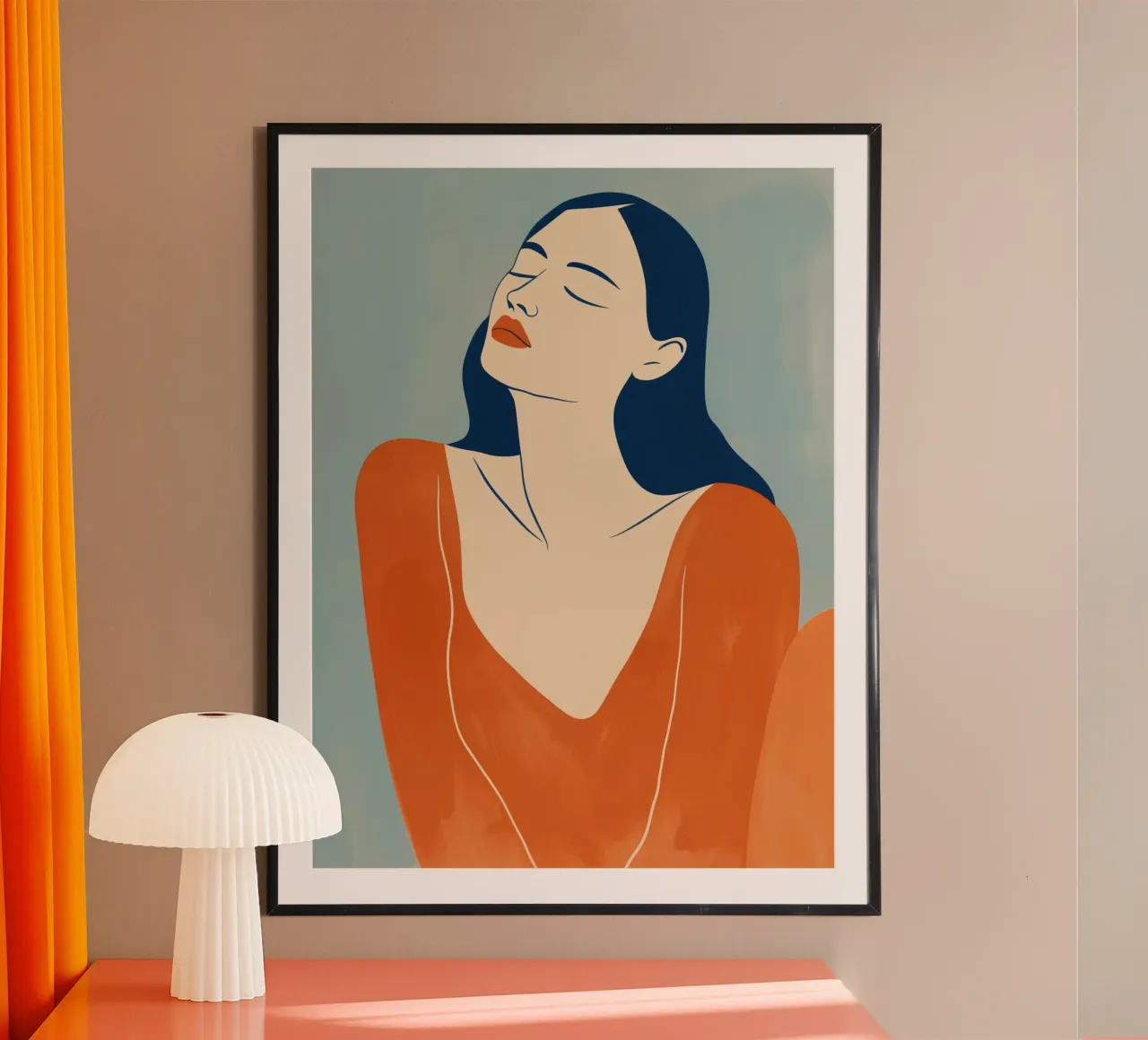 Ritratto di donna desiderosa poster con telaio in plastica da Autofocus