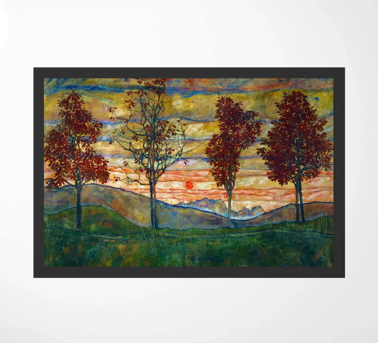 Egon Schiele - Quattro alberi, 1917 zerbino da Timeless Artworks