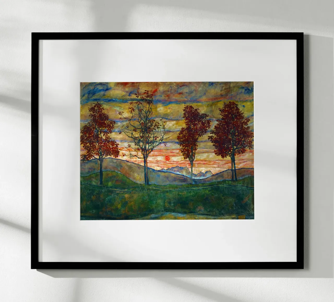 Egon Schiele - Quattro alberi, 1917 poster da Timeless Artworks