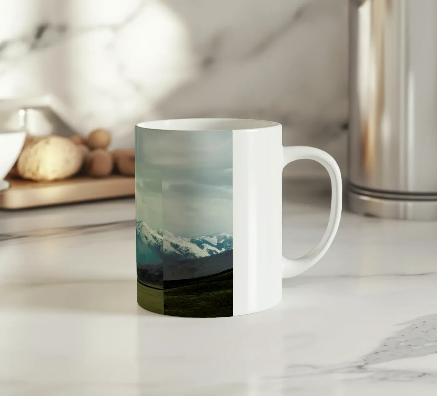 A broken frame ceramic mug by Nicolas Messaritis