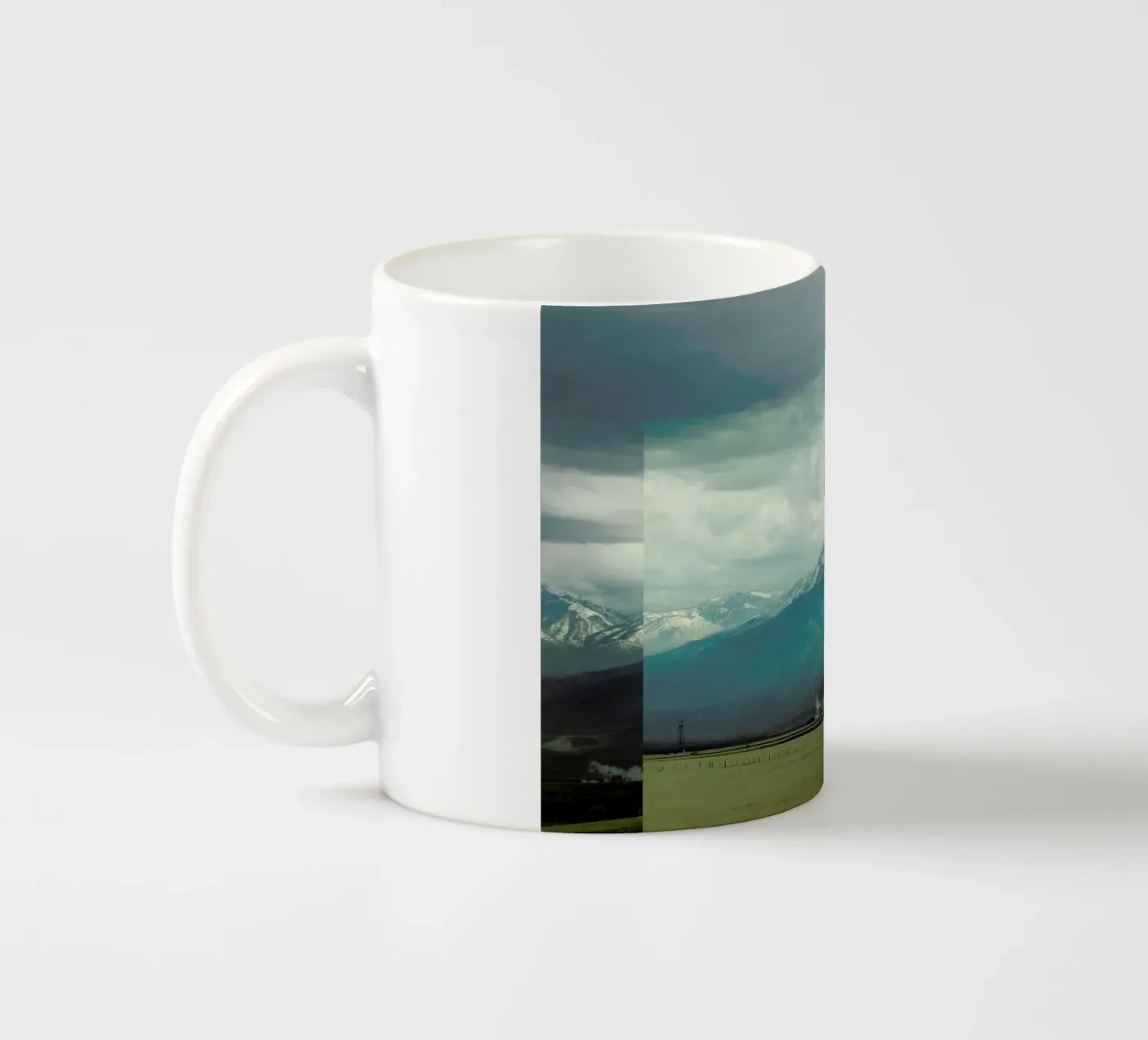 A broken frame ceramic mug by Nicolas Messaritis