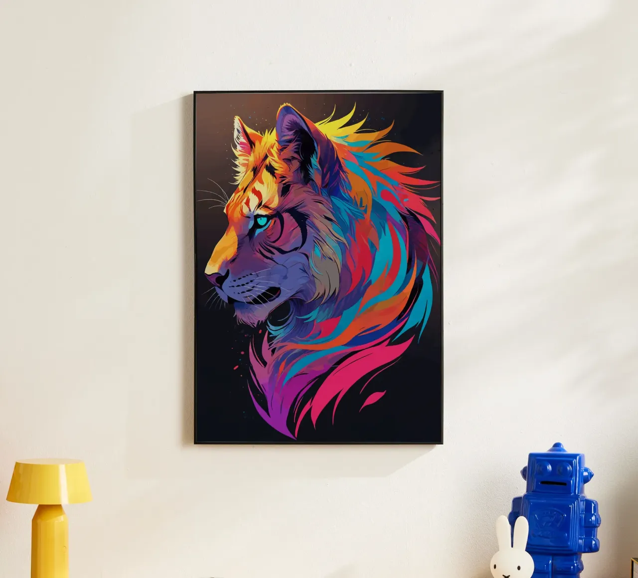 Tigre vibrant : Libérez vos couleurs intérieures alu dibond de artdesign1985