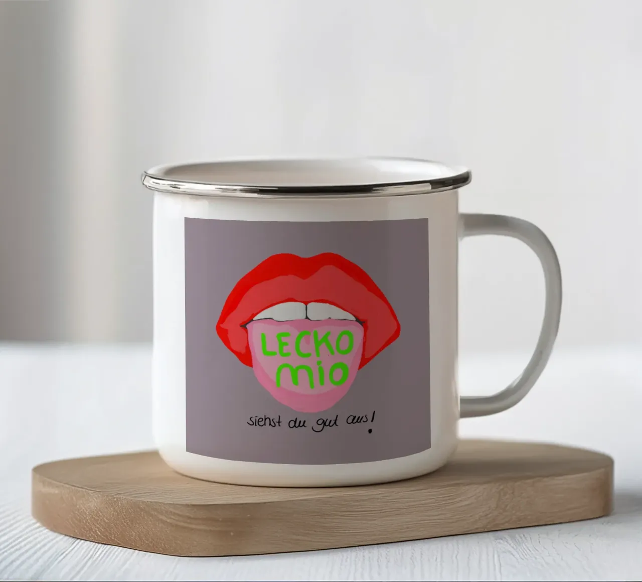 Lecko mio - siehst du gut aus tazza in smalto da Hej Ibiza by Ute Arnold