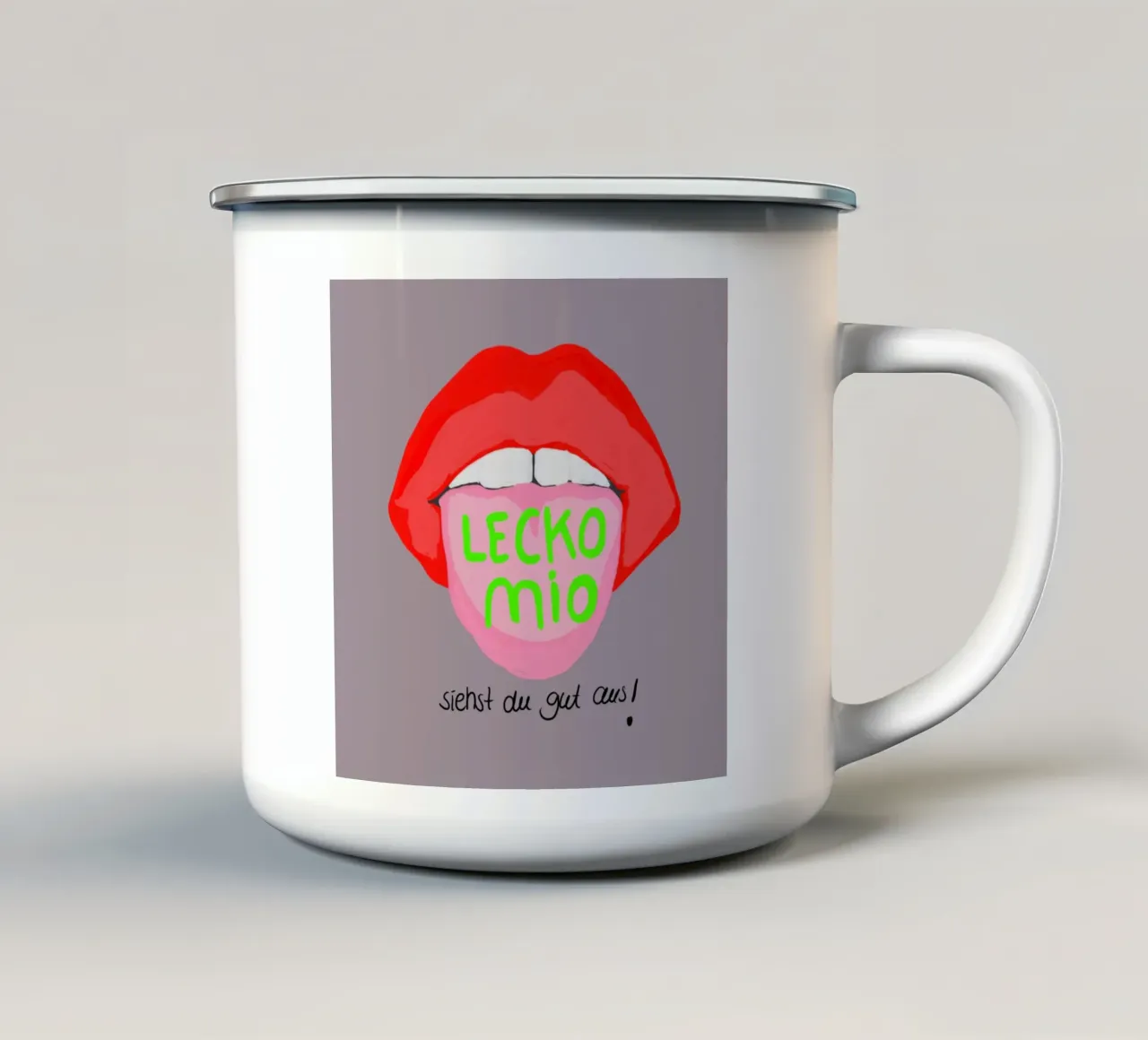 Lecko mio - siehst du gut aus tazza in smalto da Hej Ibiza by Ute Arnold