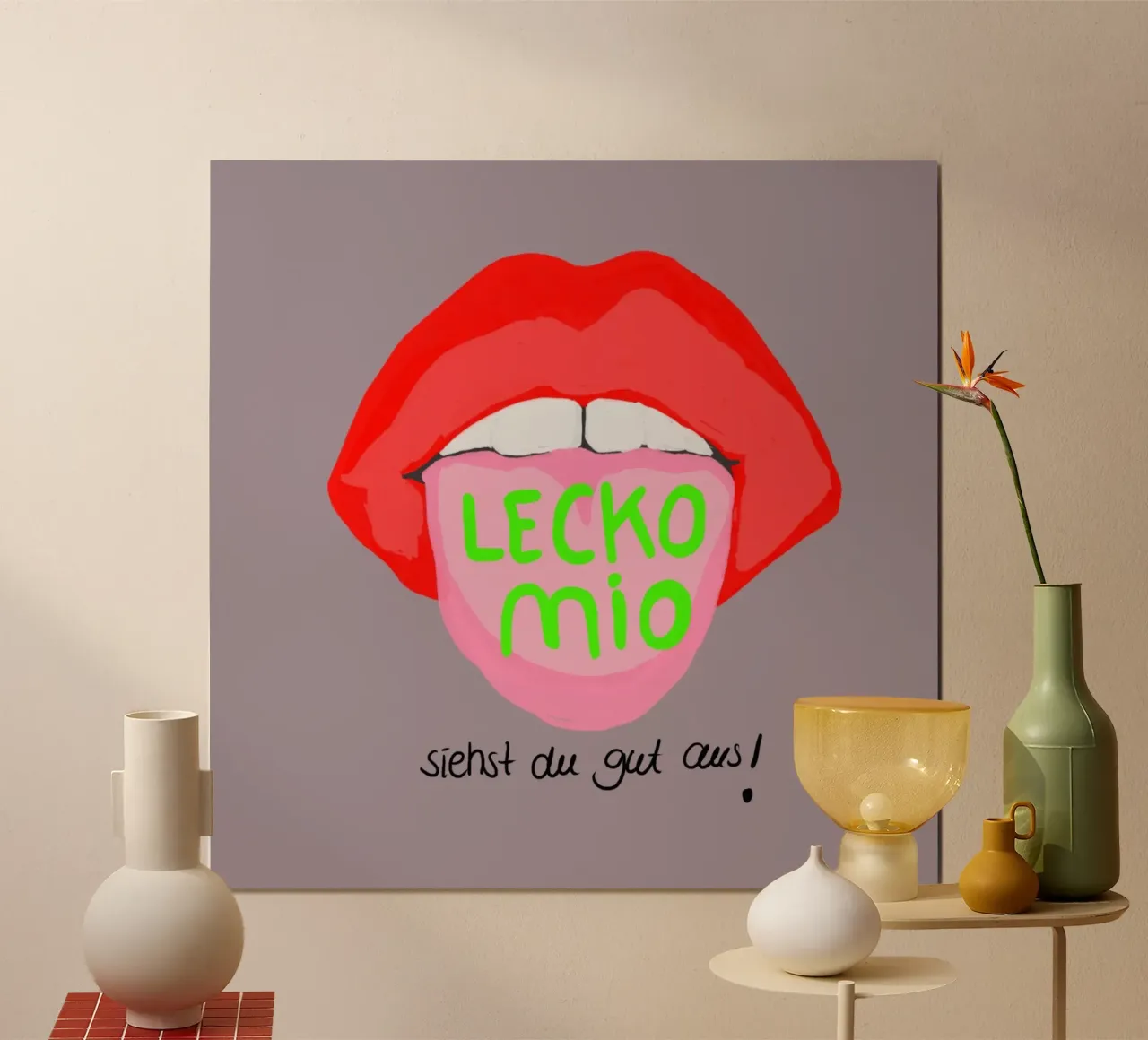 Lecko mio - siehst du gut aus poster con telaio in legno da Hej Ibiza by Ute Arnold