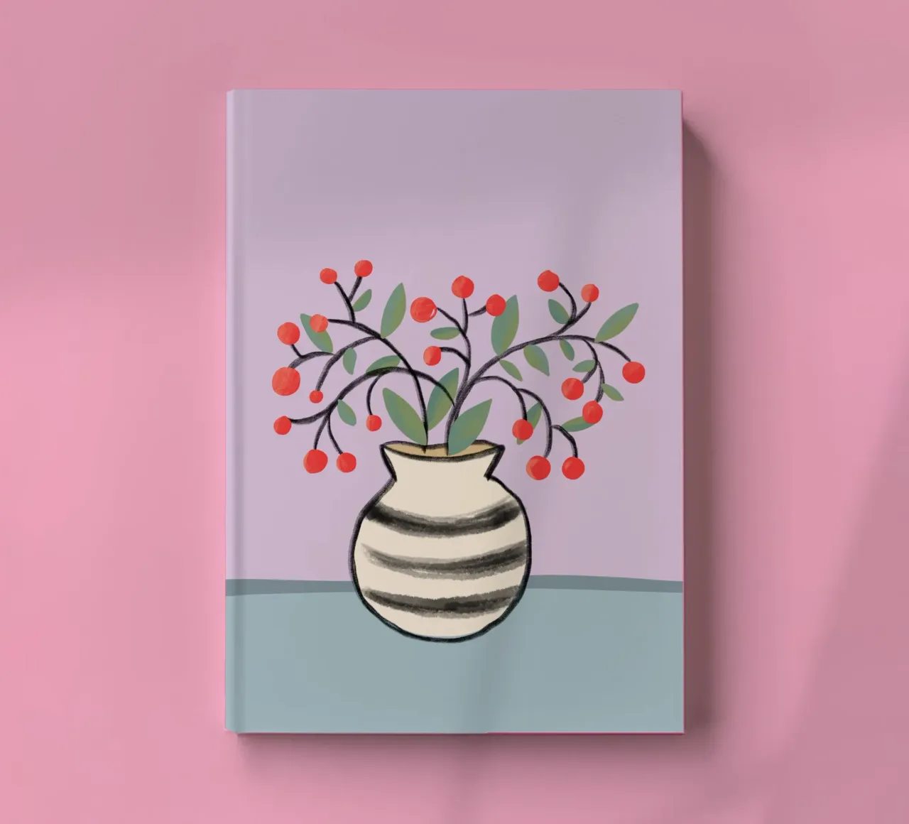 Berry branch in vase notebook by keinkonzept