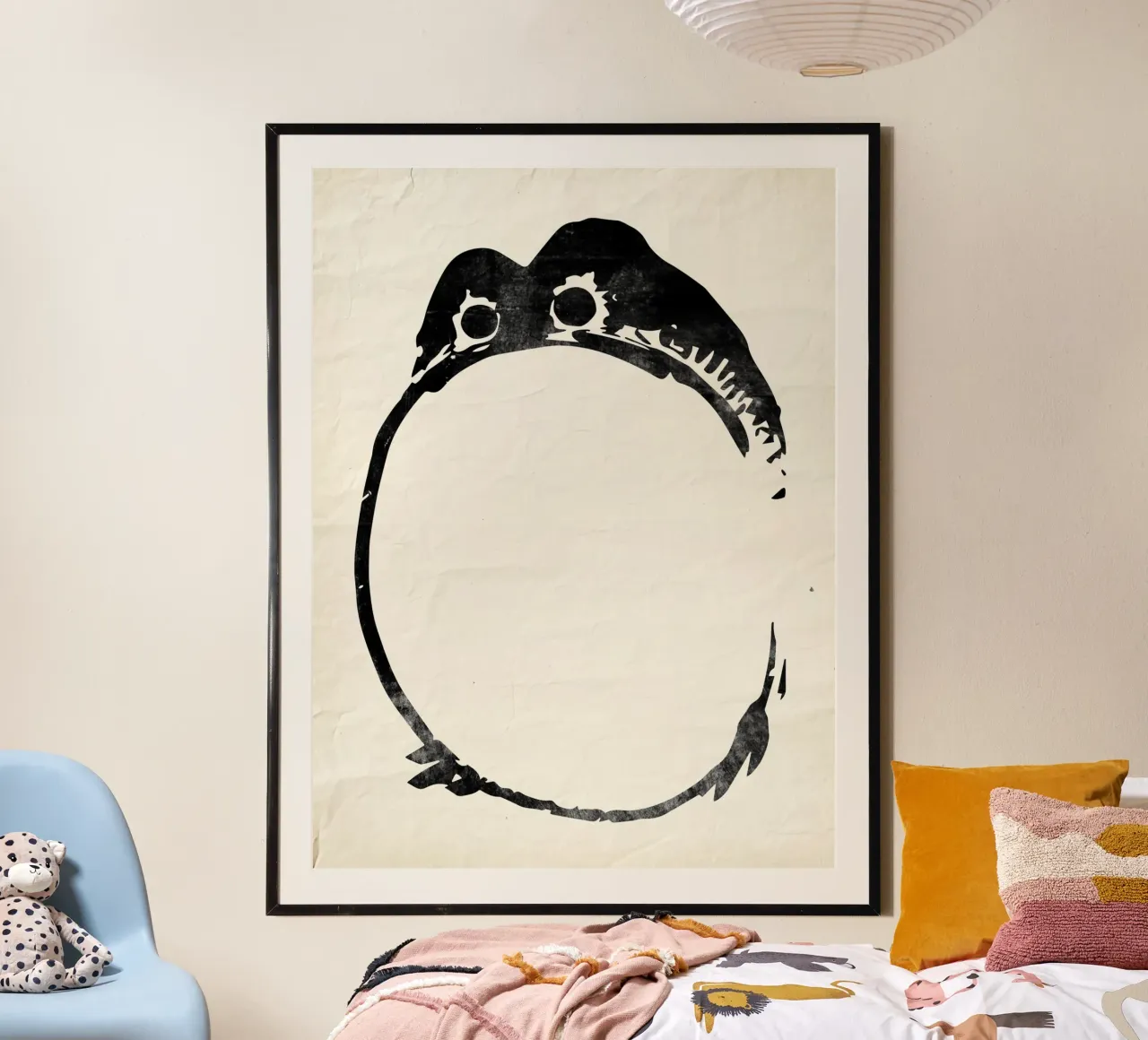 Rana ispirata a Matsumoto Hoji Carta d'epoca giapponese poster con telaio in alluminio da Peaches Art Prints