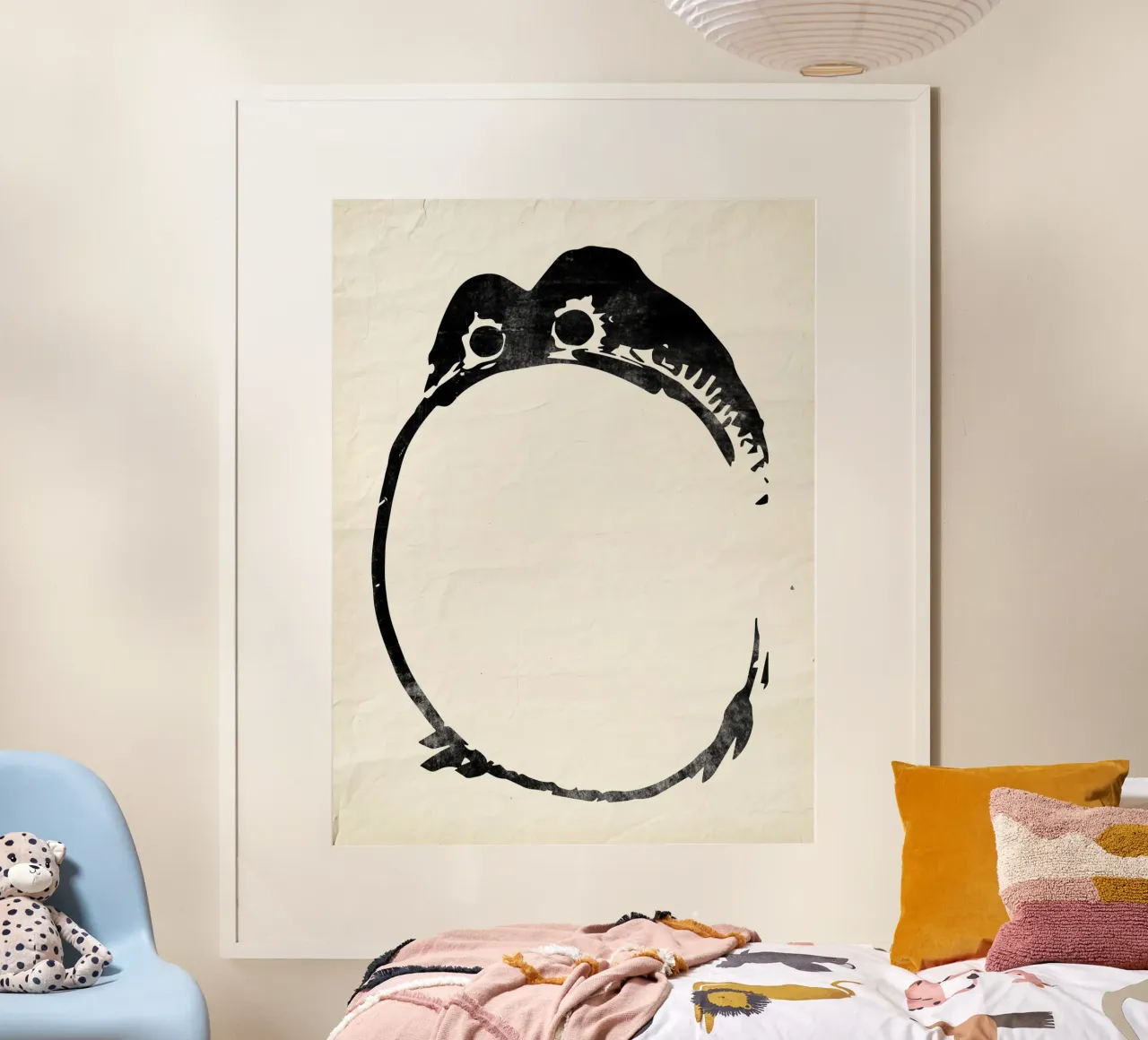 Rana ispirata a Matsumoto Hoji Carta d'epoca giapponese poster con telaio in alluminio da Peaches Art Prints