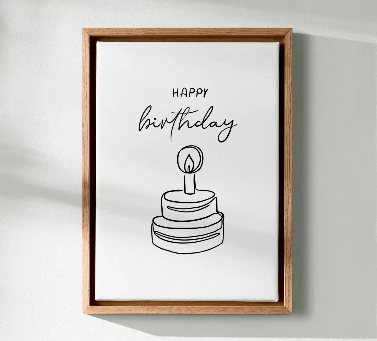 Torta di compleanno l Lineart | Illustratio | Skandi tela con Cornice a cassetta da keinkonzept