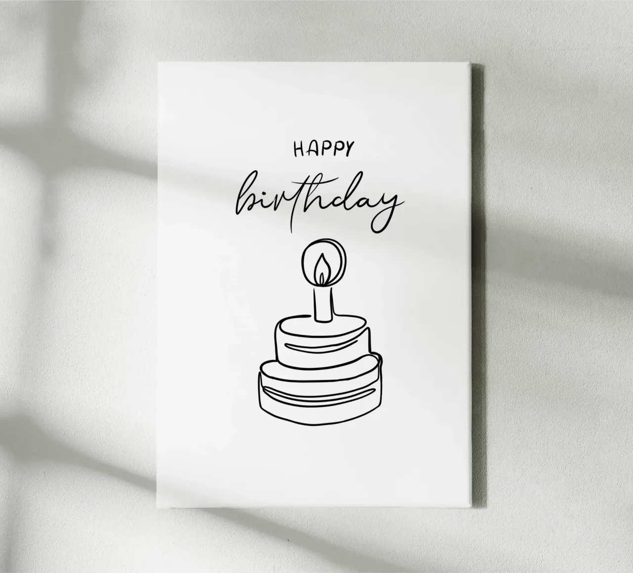 Torta di compleanno l Lineart | Illustratio | Skandi tela con Cornice a cassetta da keinkonzept