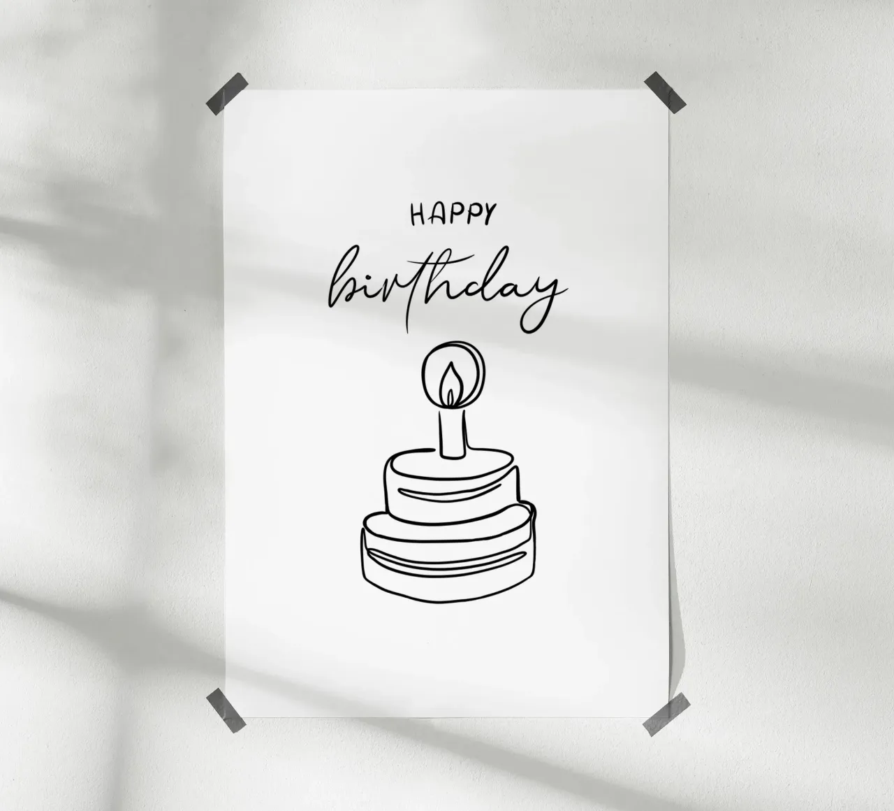 Torta di compleanno l Lineart | Illustratio | Skandi poster da keinkonzept