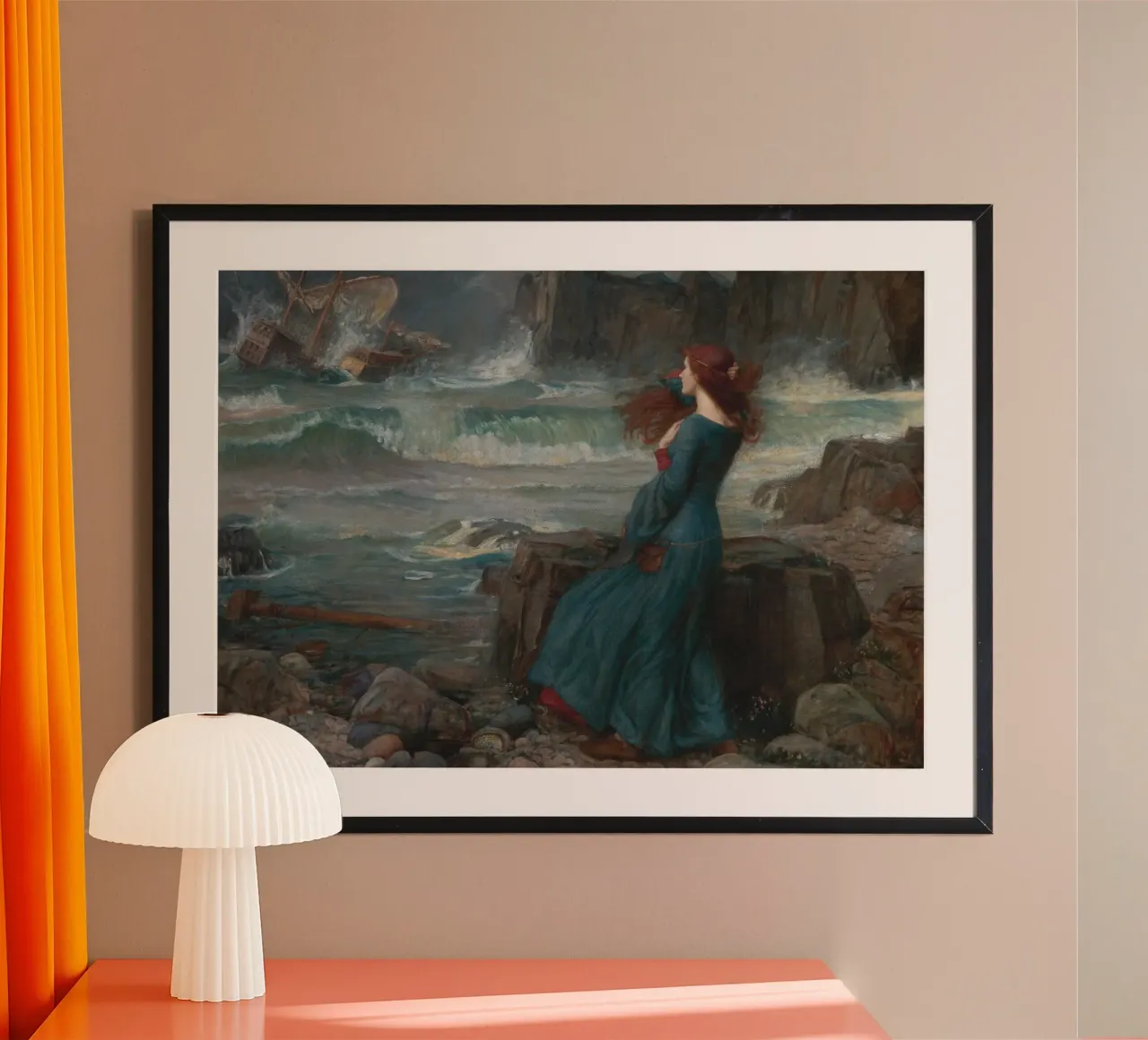 John William Waterhouse - Miranda poster con telaio in plastica da Timeless Artworks