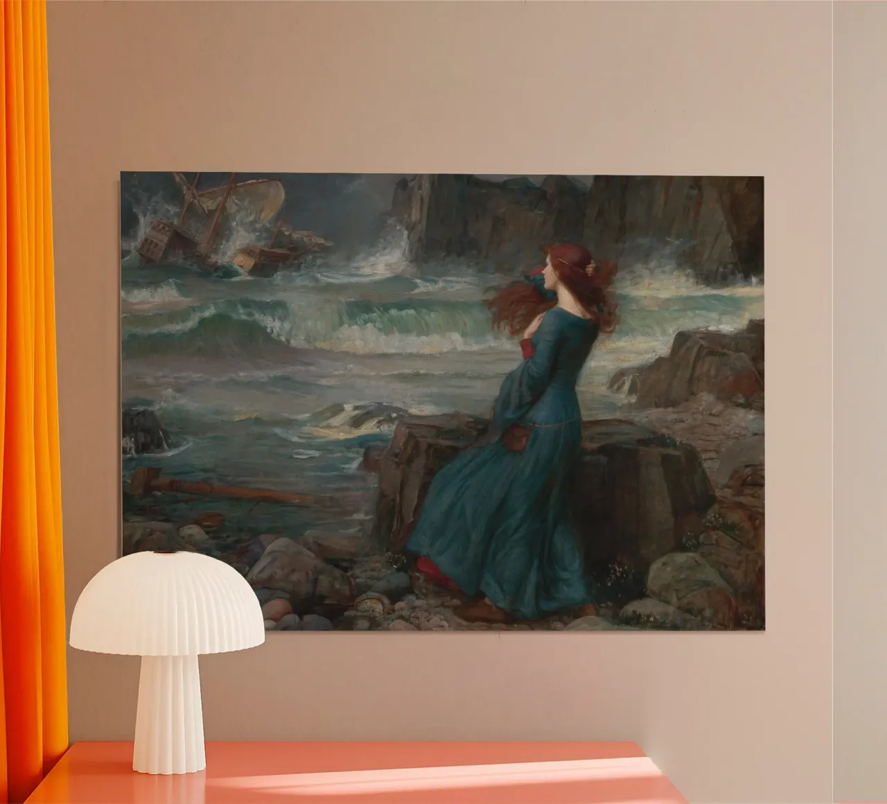 John William Waterhouse - Miranda poster con telaio in plastica da Timeless Artworks