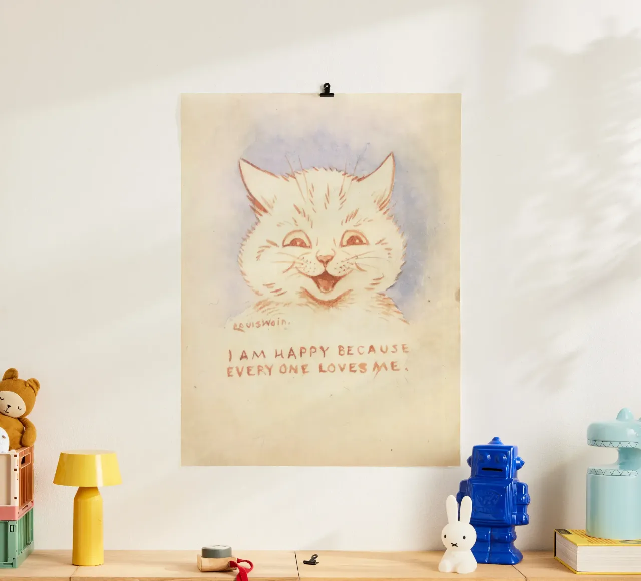 Louis Wain, Gatto felice, poster per la camera dei bambini poster da Peaches Art Prints