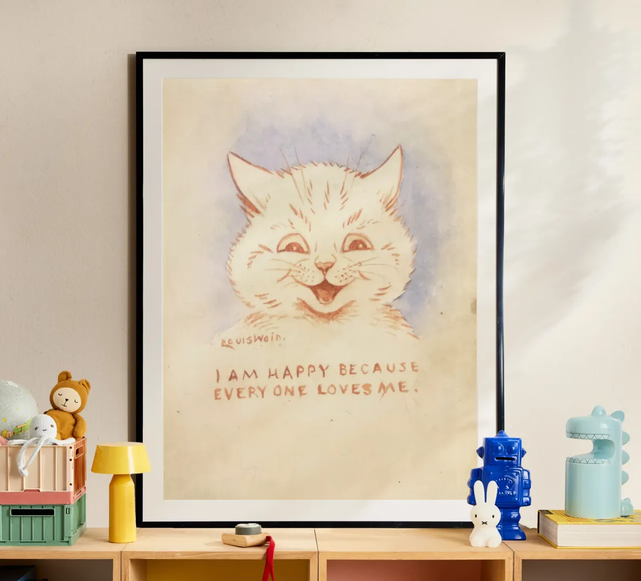 Louis Wain, Gatto felice, poster per la camera dei bambini poster da Peaches Art Prints
