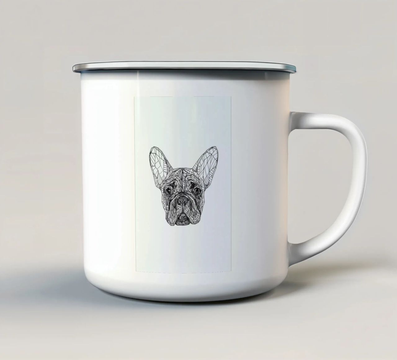 Frenchie tazza in smalto da Pen & Ink