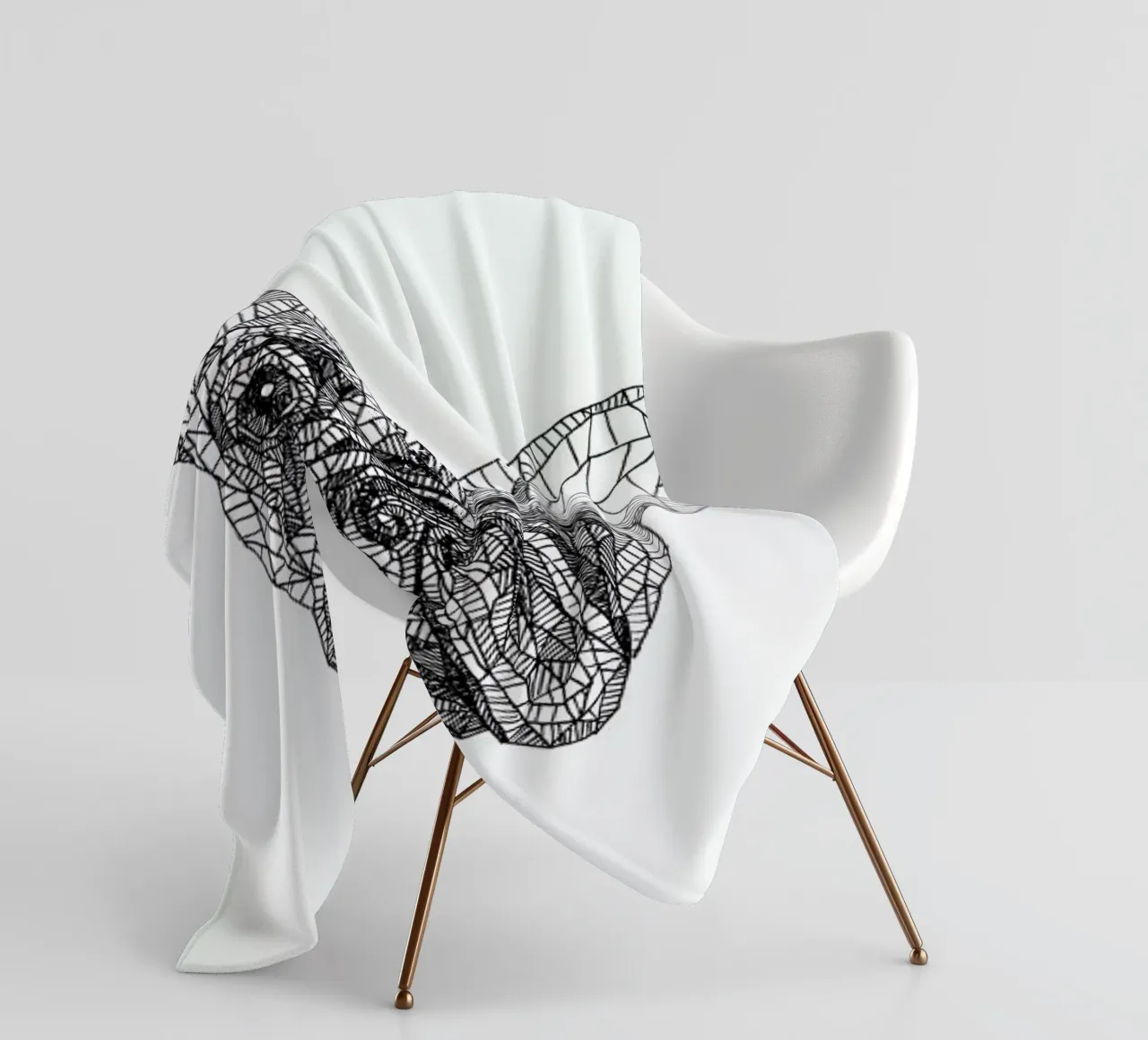 Frenchie Fleecedecke von Pen & Ink