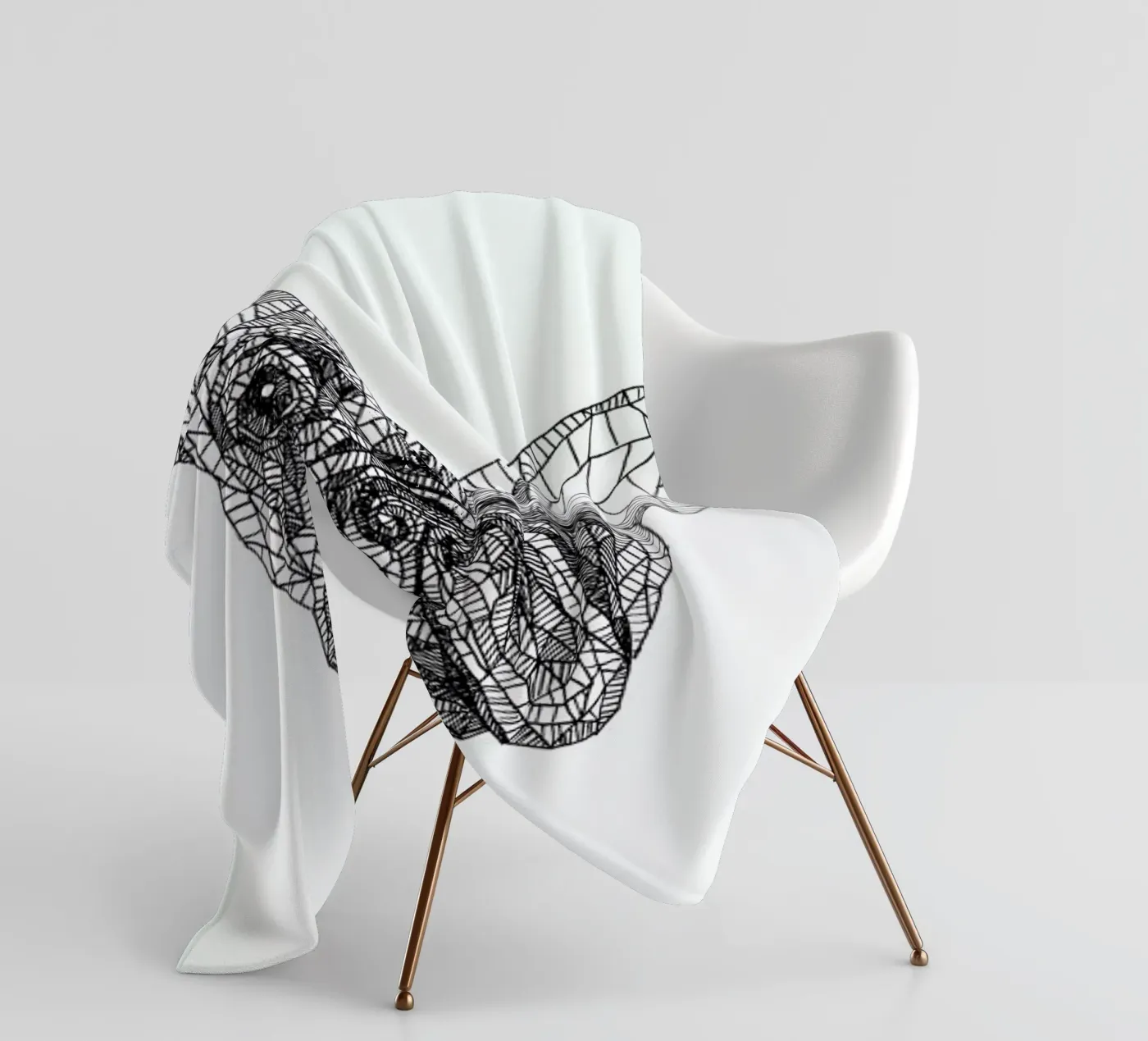 Frenchie fleece blanket by Pen & Ink