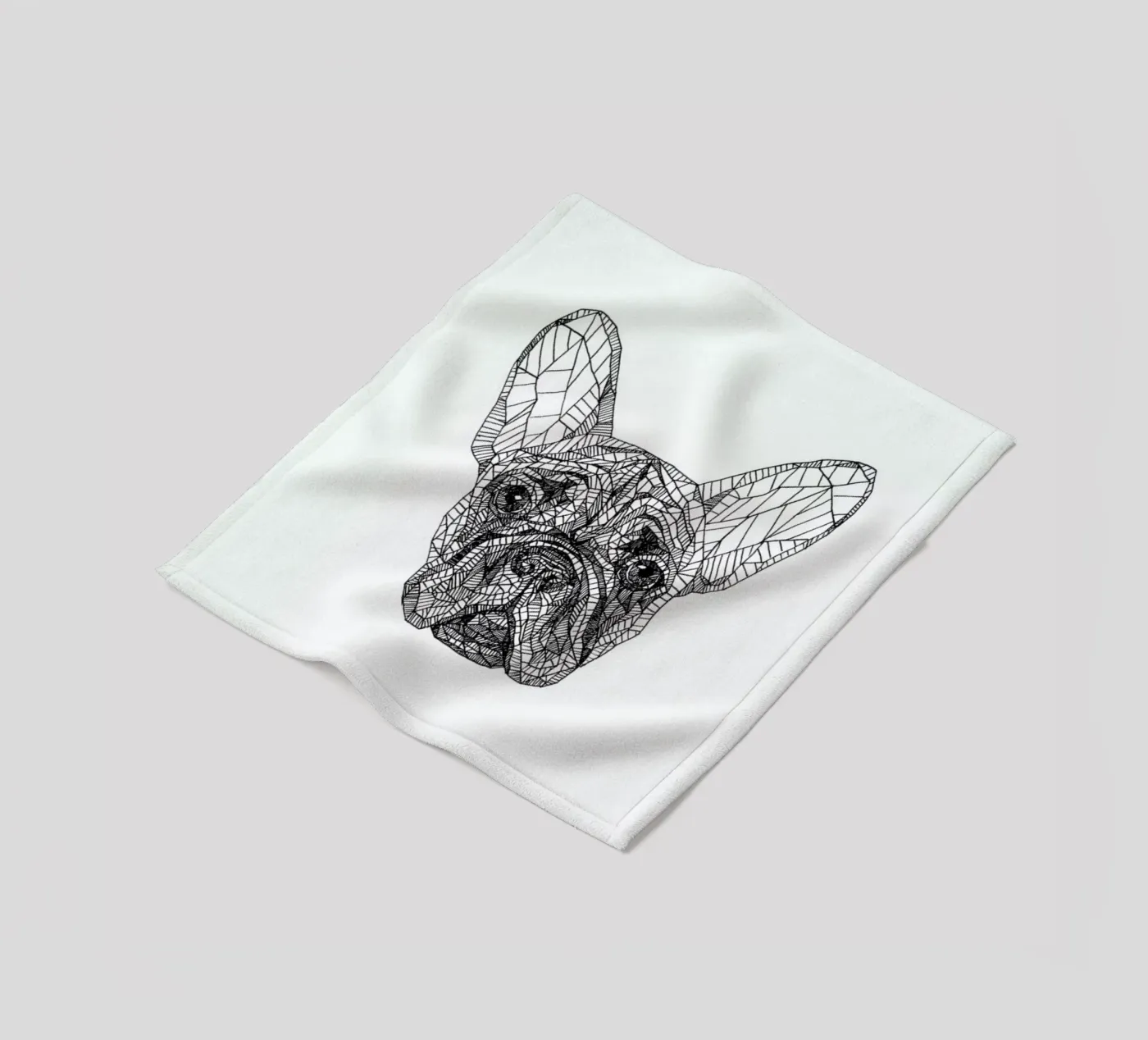 Frenchie Fleecedecke von Pen & Ink