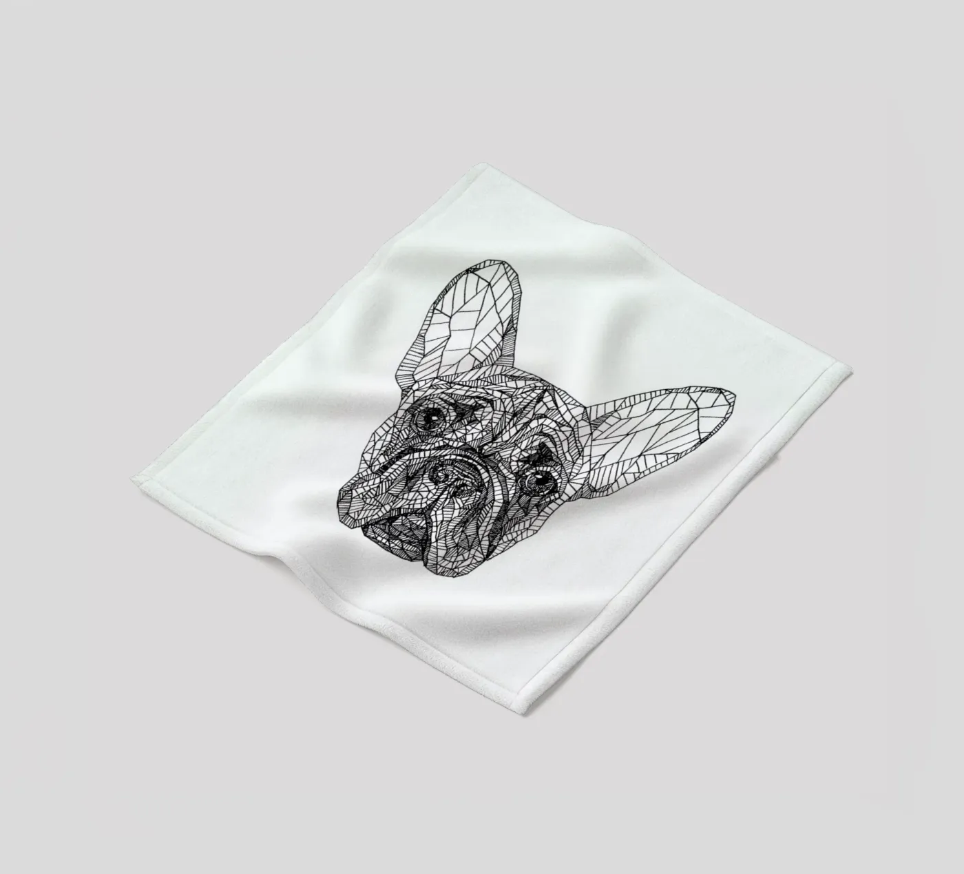 Frenchie fleece blanket by Pen & Ink