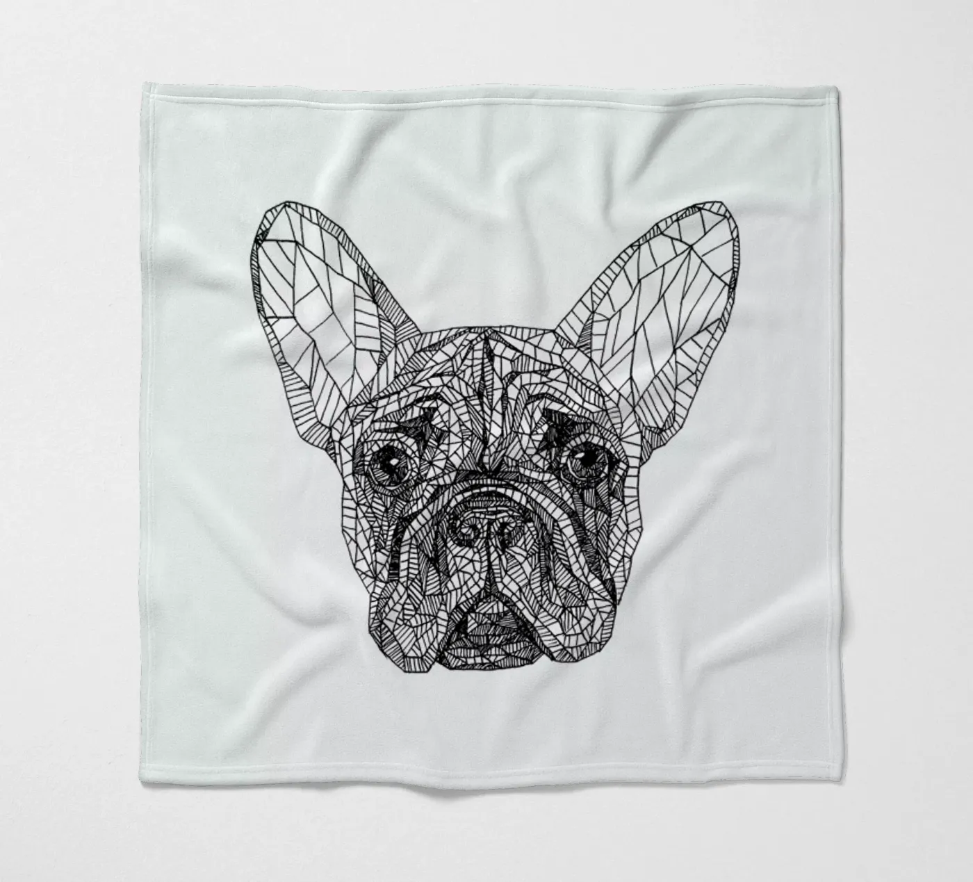 Frenchie fleece blanket by Pen & Ink