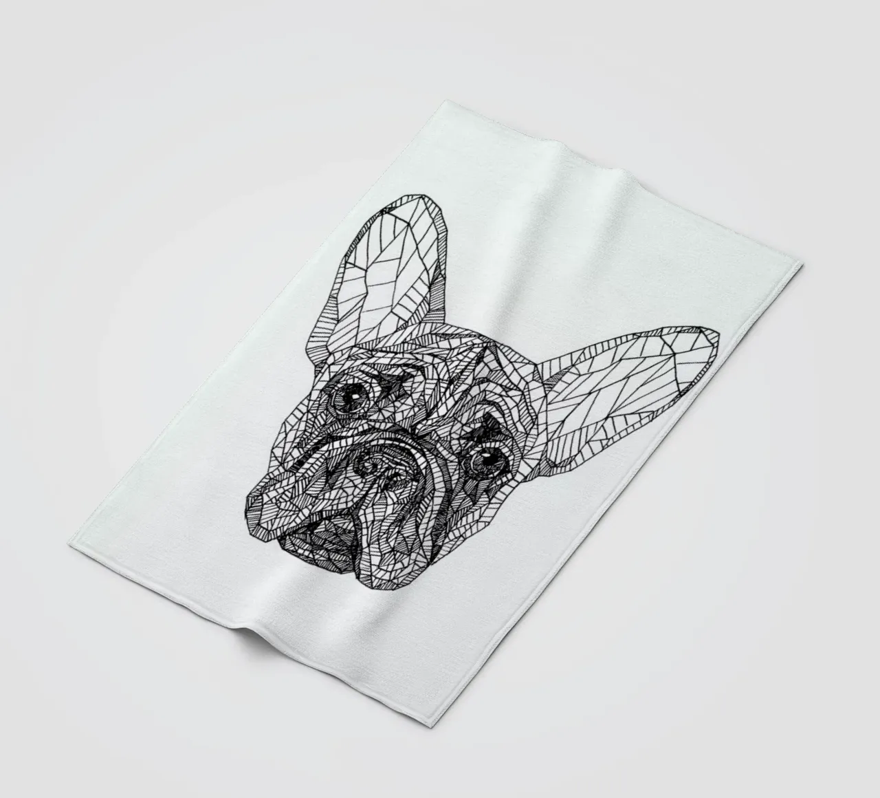 Frenchie Fleecedecke von Pen & Ink