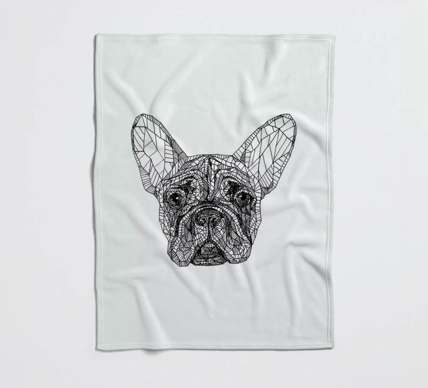 Frenchie fleece blanket by Pen & Ink